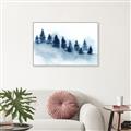 Picture of Misty Forest Blue Trees _GroupedProduct_Rectangle_Landscape_Canvas_Framed_