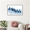 Picture of Misty Forest Blue Trees _GroupedProduct_Rectangle_Landscape_Canvas_Framed_