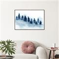 Picture of Misty Forest Blue Trees _GroupedProduct_Rectangle_Landscape_Canvas_Framed_