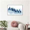 Picture of Misty Forest Blue Trees _GroupedProduct_Rectangle_Landscape_Canvas_Framed_