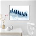 Picture of Misty Forest Blue Trees _GroupedProduct_Rectangle_Landscape_Canvas_Framed_