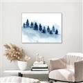 Picture of Misty Forest Blue Trees _GroupedProduct_Rectangle_Landscape_Canvas_Framed_