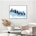 Picture of Misty Forest Blue Trees _GroupedProduct_Rectangle_Landscape_Canvas_Framed_