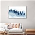 Picture of Misty Forest Blue Trees _GroupedProduct_Rectangle_Landscape_Canvas_Framed_