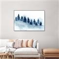 Picture of Misty Forest Blue Trees _GroupedProduct_Rectangle_Landscape_Canvas_Framed_
