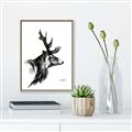 Picture of Sketched Deer side  _GroupedProduct_Rectangle_Portrait_Canvas_Framed_