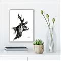 Picture of Sketched Deer side  _GroupedProduct_Rectangle_Portrait_Canvas_Framed_