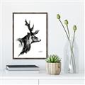 Picture of Sketched Deer side  _GroupedProduct_Rectangle_Portrait_Canvas_Framed_