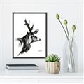 Picture of Sketched Deer side  _GroupedProduct_Rectangle_Portrait_Canvas_Framed_