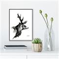 Picture of Sketched Deer side  _GroupedProduct_Rectangle_Portrait_Canvas_Framed_