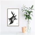 Picture of Sketched Deer side  _GroupedProduct_Rectangle_Portrait_Canvas_Framed_