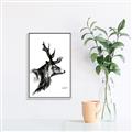 Picture of Sketched Deer side  _GroupedProduct_Rectangle_Portrait_Canvas_Framed_