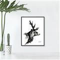 Picture of Sketched Deer side  _GroupedProduct_Rectangle_Portrait_Canvas_Framed_