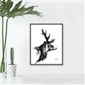Picture of Sketched Deer side  _GroupedProduct_Rectangle_Portrait_Canvas_Framed_