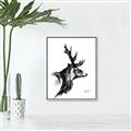 Picture of Sketched Deer side  _GroupedProduct_Rectangle_Portrait_Canvas_Framed_