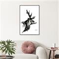 Picture of Sketched Deer side  _GroupedProduct_Rectangle_Portrait_Canvas_Framed_