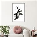 Picture of Sketched Deer side  _GroupedProduct_Rectangle_Portrait_Canvas_Framed_