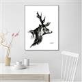 Picture of Sketched Deer side  _GroupedProduct_Rectangle_Portrait_Canvas_Framed_