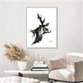 Picture of Sketched Deer side  _GroupedProduct_Rectangle_Portrait_Canvas_Framed_