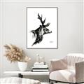 Picture of Sketched Deer side  _GroupedProduct_Rectangle_Portrait_Canvas_Framed_