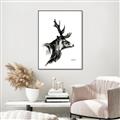 Picture of Sketched Deer side  _GroupedProduct_Rectangle_Portrait_Canvas_Framed_