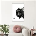 Picture of Sketched Bison _GroupedProduct_Rectangle_Portrait_Canvas_Framed_