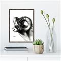 Picture of Sketched Ram _GroupedProduct_Rectangle_Portrait_Canvas_Framed_