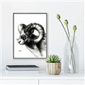 Picture of Sketched Ram _GroupedProduct_Rectangle_Portrait_Canvas_Framed_