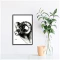 Picture of Sketched Ram _GroupedProduct_Rectangle_Portrait_Canvas_Framed_