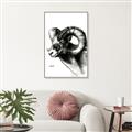 Picture of Sketched Ram _GroupedProduct_Rectangle_Portrait_Canvas_Framed_