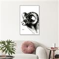 Picture of Sketched Ram _GroupedProduct_Rectangle_Portrait_Canvas_Framed_