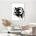 Picture of Sketched Ram _GroupedProduct_Rectangle_Portrait_Canvas_Framed_