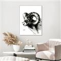 Picture of Sketched Ram _GroupedProduct_Rectangle_Portrait_Canvas_Framed_