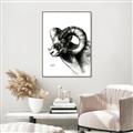 Picture of Sketched Ram _GroupedProduct_Rectangle_Portrait_Canvas_Framed_