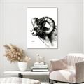 Picture of Sketched Ram _GroupedProduct_Rectangle_Portrait_Canvas_Framed_