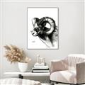 Picture of Sketched Ram _GroupedProduct_Rectangle_Portrait_Canvas_Framed_
