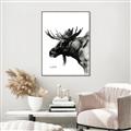 Picture of Sketched Moose _GroupedProduct_Rectangle_Portrait_Canvas_Framed_