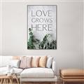 Picture of Love grows here _GroupedProduct_Rectangle_Portrait_Canvas_Framed_