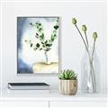 Picture of Green leaves  Pot _GroupedProduct_Rectangle_Portrait_Canvas_Framed_