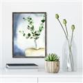 Picture of Green leaves  Pot _GroupedProduct_Rectangle_Portrait_Canvas_Framed_