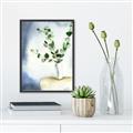 Picture of Green leaves  Pot _GroupedProduct_Rectangle_Portrait_Canvas_Framed_
