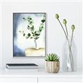 Picture of Green leaves  Pot _GroupedProduct_Rectangle_Portrait_Canvas_Framed_