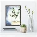 Picture of Green leaves  Pot _GroupedProduct_Rectangle_Portrait_Canvas_Framed_