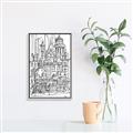 Picture of City Sketch I _GroupedProduct_Rectangle_Portrait_Canvas_Framed_