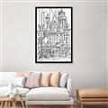 Picture of City Sketch I _GroupedProduct_Rectangle_Portrait_Canvas_Framed_