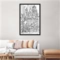 Picture of City Sketch I _GroupedProduct_Rectangle_Portrait_Canvas_Framed_