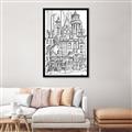 Picture of City Sketch I _GroupedProduct_Rectangle_Portrait_Canvas_Framed_