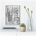 Picture of City Sketch II _GroupedProduct_Rectangle_Portrait_Canvas_Framed_