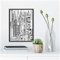 Picture of City Sketch II _GroupedProduct_Rectangle_Portrait_Canvas_Framed_