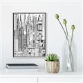 Picture of City Sketch II _GroupedProduct_Rectangle_Portrait_Canvas_Framed_